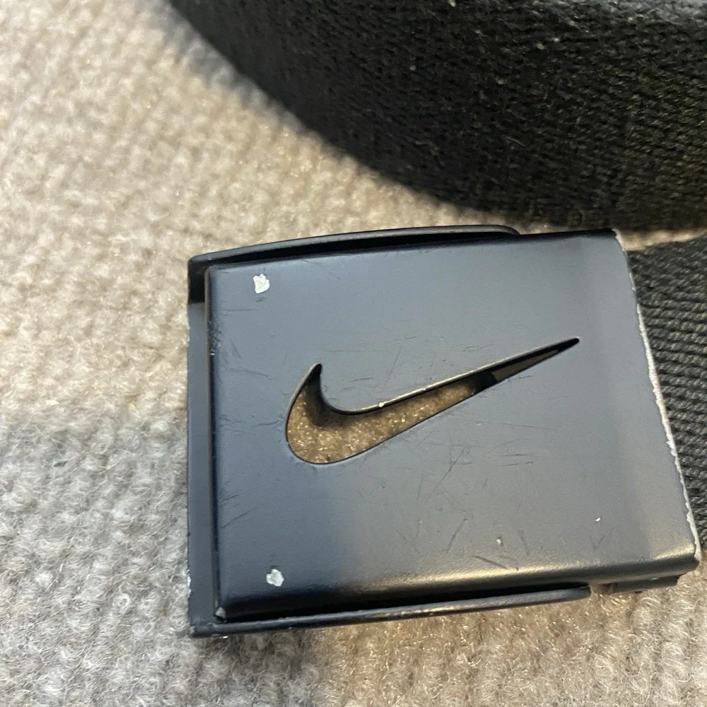 Nike Golf Men's Swoosh Belt Black One Size Adjustable Length Logo